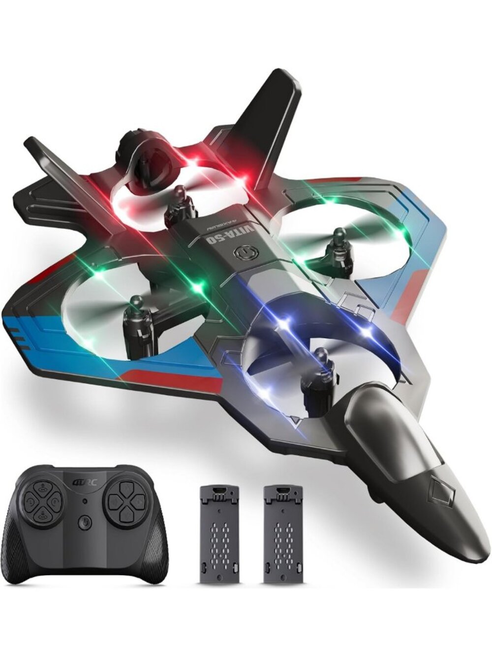 4DRC RC Planes Remote Control Airplanes for Kids Adults,Black,2Batteries